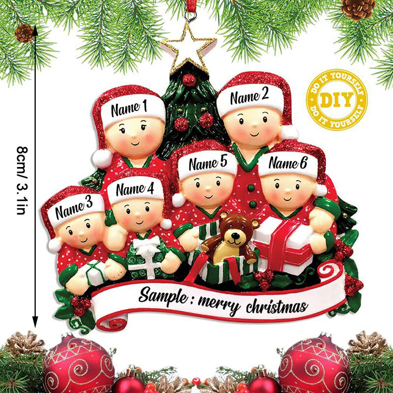 Nieuwjaar 2024 Kerst Hanger Diy Persoonlijke Familie Kerstversiering Voor Thuis 2023 Navidad Kerstboom Opknoping Ornament