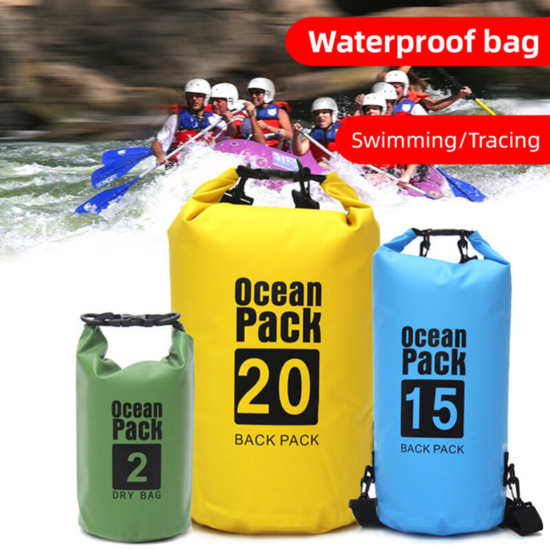 XA391Q-bolsas impermeables de 30L, 20L, 15L, 10L, 5L, bolsas deportivas de natación, mochila seca para gimnasio a la deriva, Rafting, surf, Accesorios de playa