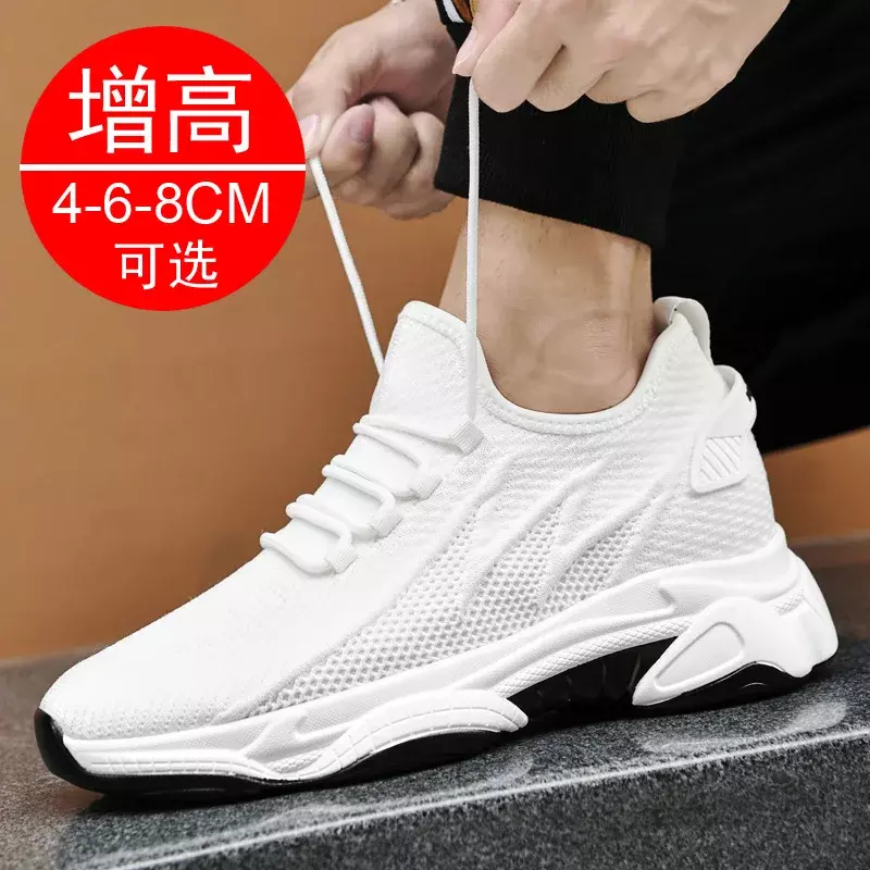 Sneakers Men Elevator Shoes Spring Summer Invisible Heightening Shoes Men 8CM Insoles Inner Height Increasing Mesh Sports Shoes
