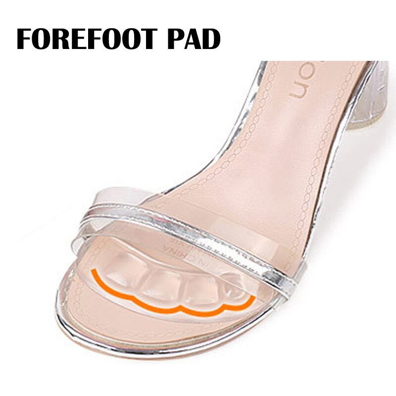 Cuscinetti per avampiede in Silicone antiscivolo per le donne inserti per alleviare il dolore adesivi per tacchi alti in Gel autoadesivo per tallone sandali cuscini per piedi