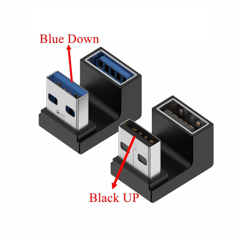 Bộ 1 USB 3.0 Lên & Xuống Góc Cạnh Adapter Usb 3.0 Nam Đến Nữ Mở Rộng 180 Độ 5Gbps