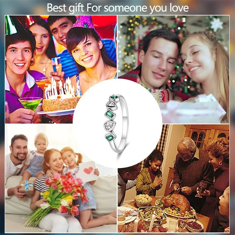 Artistik 925 perak murni hijau tetesan air cincin tidak beraturan untuk kencan pasangan aksesoris perhiasan trendi