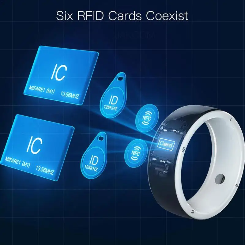 Cincin pintar Rfid cincin 128GB nirkabel Disk berbagi untuk ponsel pintar R5 cincin pintar dengan 6 kartu RFID bawaan 2 batu kesehatan