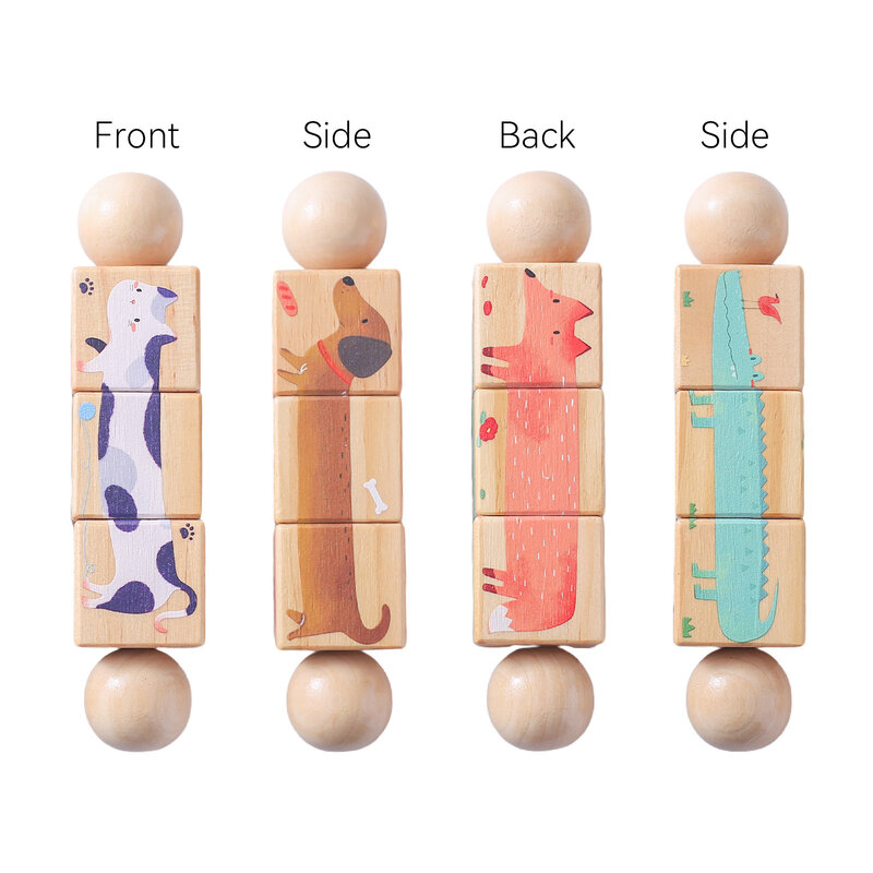 Baby Wooden Montessori Toy Rotating Hand bell Baby Mobile Rotating Rattle Toy Children Magic Classic Educational Toys for Kids