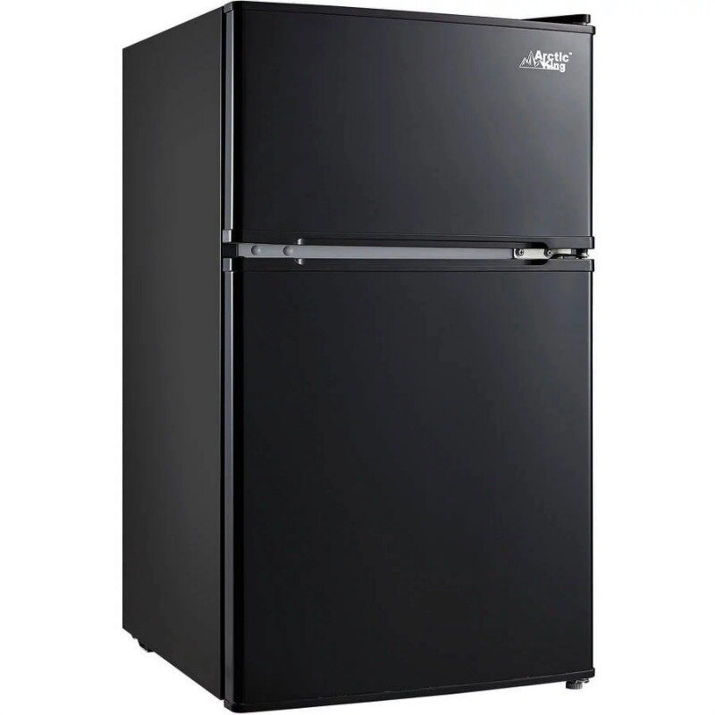 Mini-refrigerador Arctic King 2 Door com freezer, E-Star preta, 3.2 Cu ft, ARM32D5ABB
