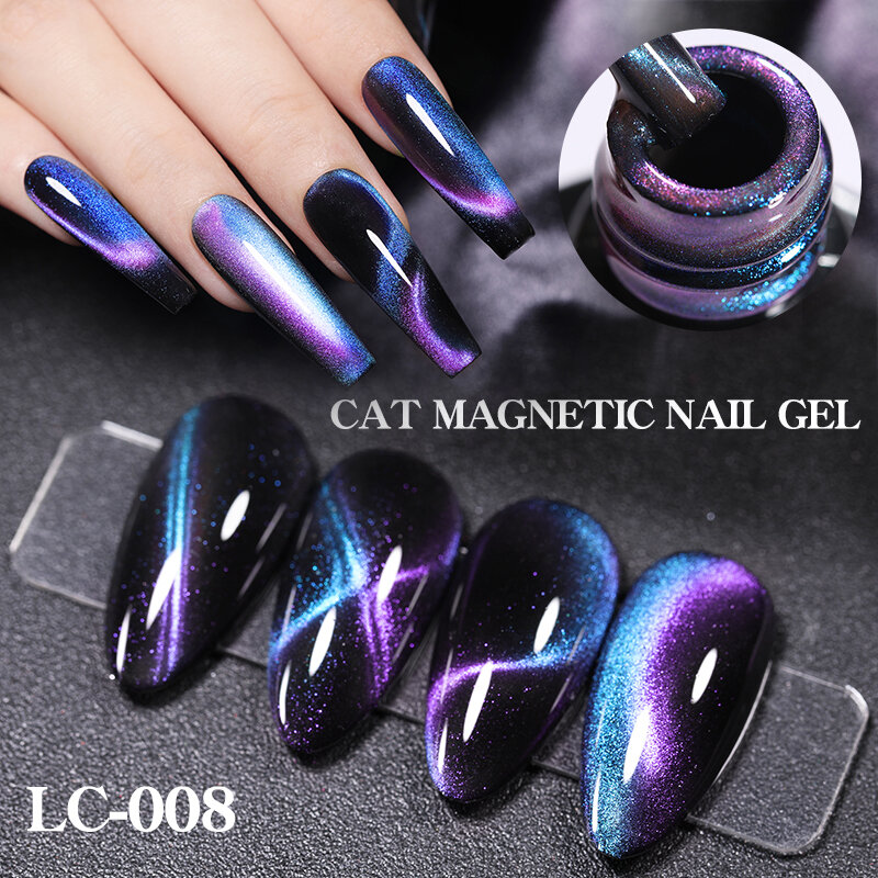 LILYCUTE-Cat Gel Magnético Esmalte, Ímã Laser, Semi Permanente, Soak Off, LED UV, Manicure Art, Verniz, 7ml, 9D