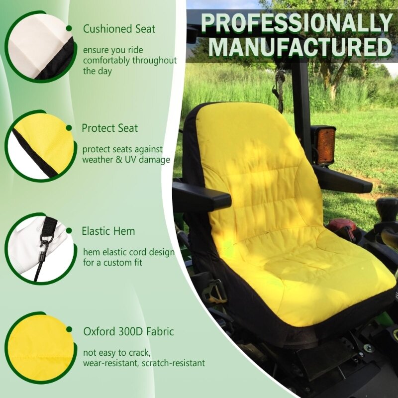Housse siège réglable pour tracteur, imperméable, confortable, résistante à l'usure, M76E