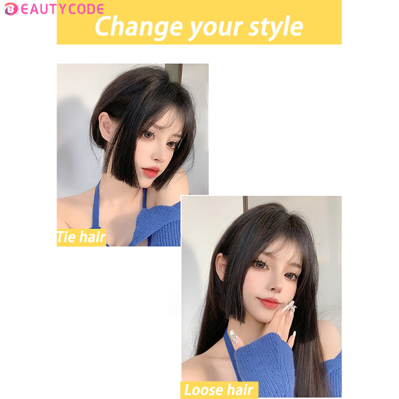 Synthetic Clip In Bangs Princess Cut Two Side Flat Bangs Clip-In Extension Natural Lolita Ji Hair Bangs Hairpiece for Women