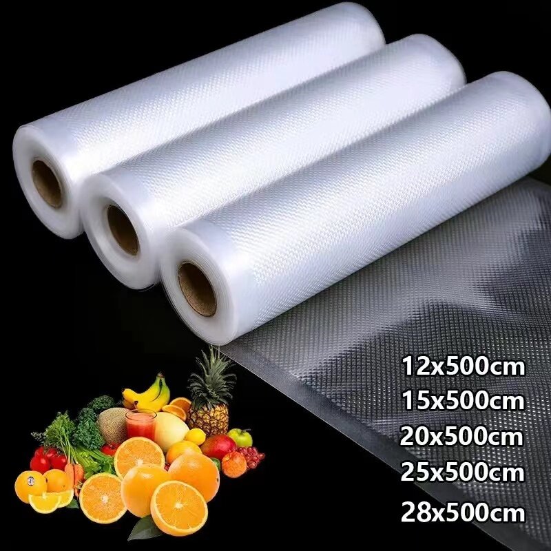 500cm/Rolls Vacuum Bags for Food Vacuum Sealer Reusable Food Freezer Bags Fresh Meat Fruit Veggies Storage Bag Dishwasher Safe