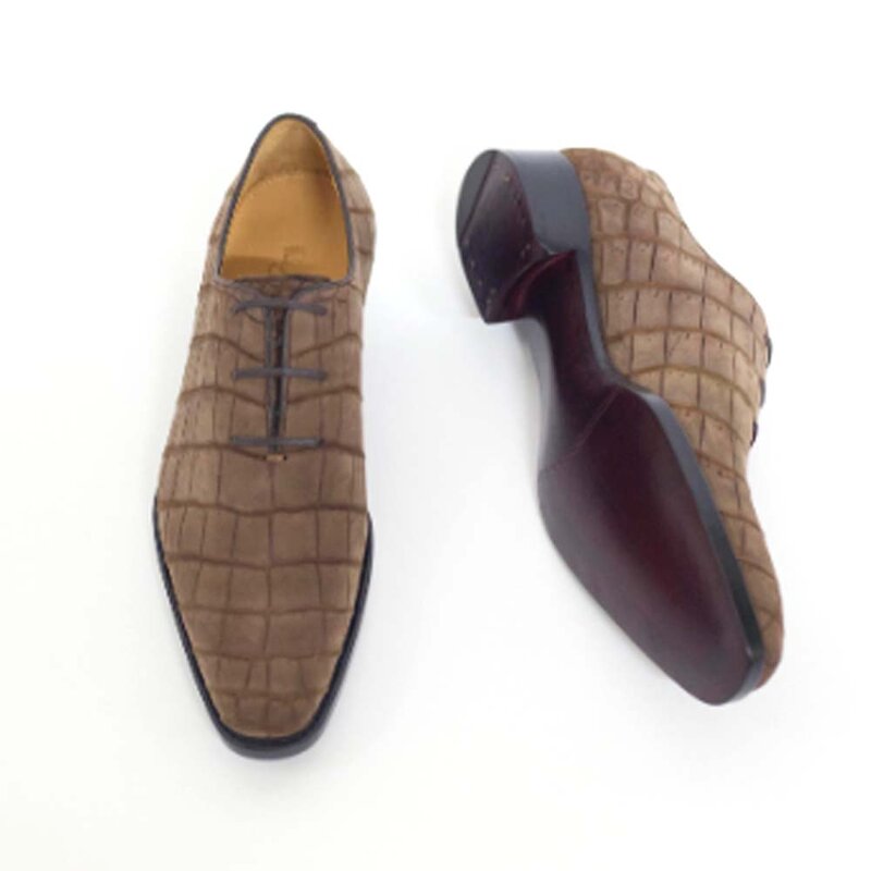 sanyeshechiping men formal shoes male crocodile shoes Frosted leather shoes