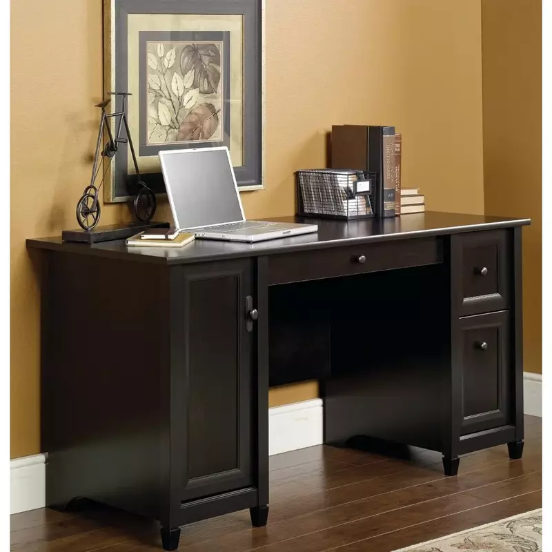서재 책상 가장자리 물 컴퓨터 책상 부동산 블랙 마감, 화물 무료 테이블 쓰기 사무실
