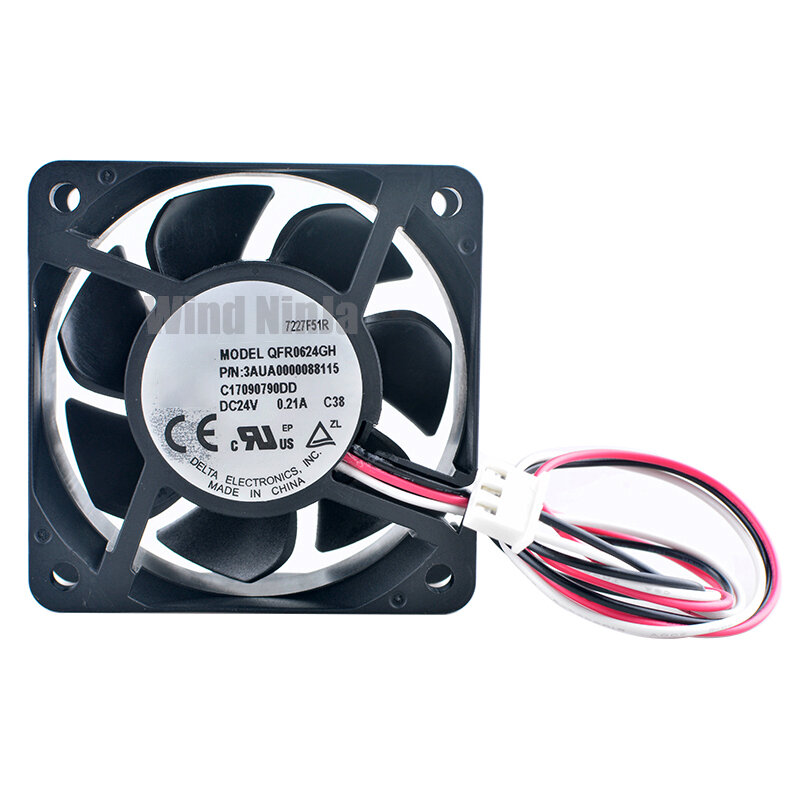 QFR0624GH 3AUA0000088115 6cm 60mm fan 60x60x25mm DC24V 0.21A 3pin Dual ball bearing cooling fan for frequency converter