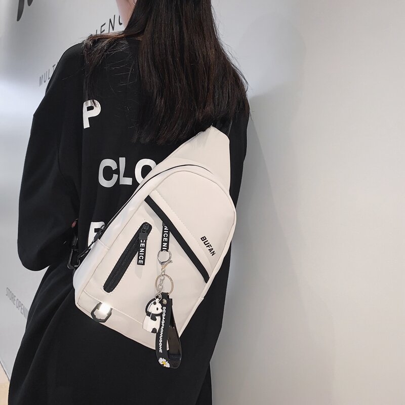 Borsa pettorale da donna in Nylon moda per il tempo libero borsa multifunzionale da viaggio all'aperto zaino semplice borsa per cellulare da uomo