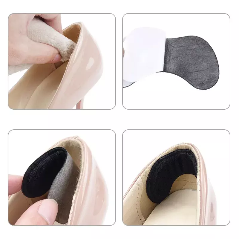 4d calcanhar almofadas para palmilhas, anti-desgaste, anti-desgaste, almofada, alívio da dor, protetor do calcanhar, adesivo traseiro adesivo, sapatos inserir, 2pcs