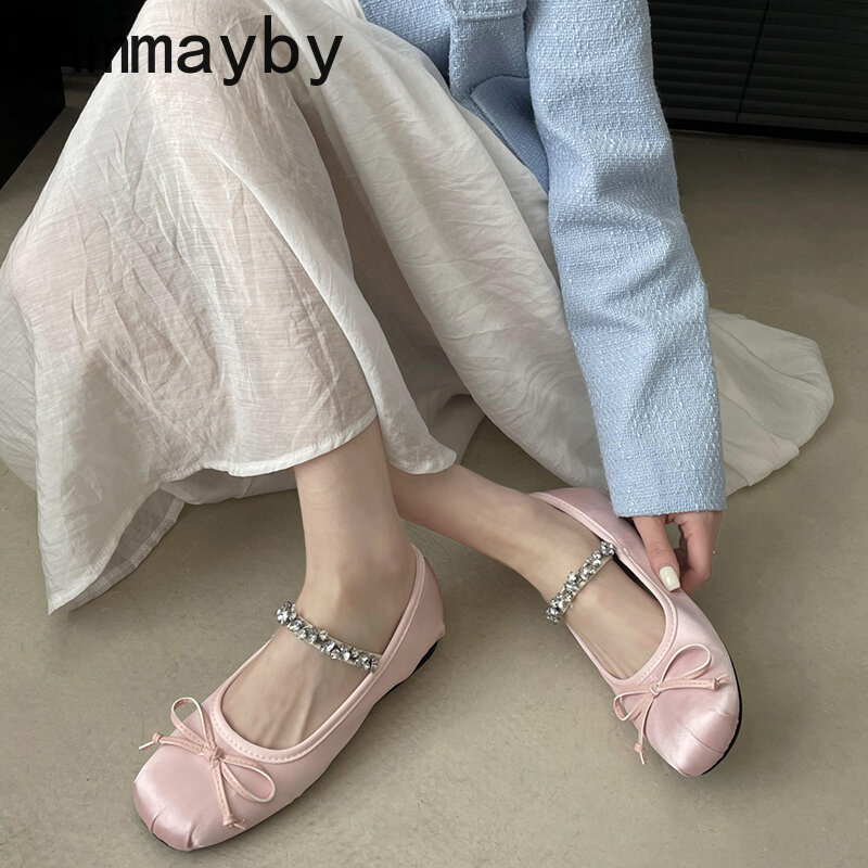 2024 New Women Mary Jane Shoes Fashion Elegant Shallow Internal Elevation Shoes Ladies Outdoor Dress Flats Ballerina Shoes