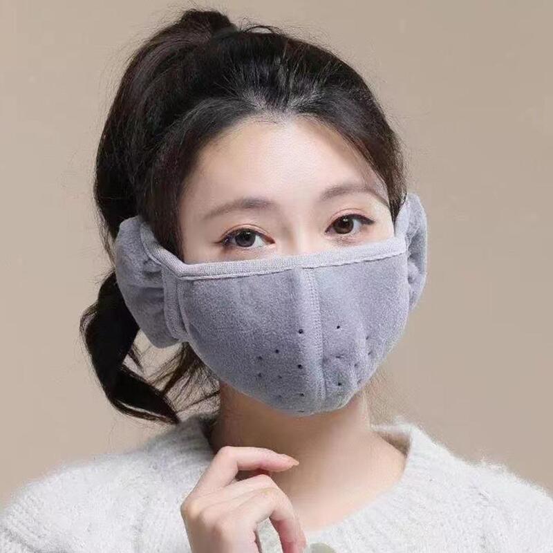 2 w 1 zimowa ciepła maska z jednym uchem dla mężczyzn kobiet oddychająca miękka maska ocieplająca zimna wiatroszczelna maska przeciwpyłowa z nausznikami G9L1
