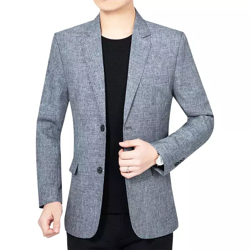 Blazers monocromáticos para homens, ternos casuais de negócios, casacos finos, casacos finos, roupa masculina, qualidade, 4XL, novo para primavera
