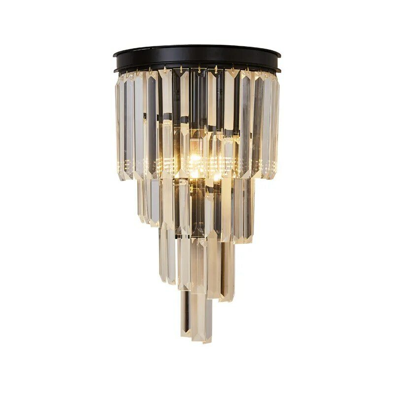 Lampadari di cristallo a LED moderni Luminaria Hotel Lobby lampadario di lusso quadrato rotondo nero per lampada a sospensione vivente