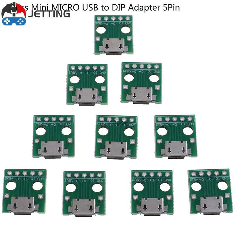 100% and high quality 10Pcs MICRO USB to DIP Adapter 5Pin Female Connector PCB Converter Board
