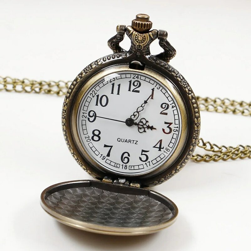 Antyczny Retro wisiorek w kształcie zegarka kieszonkowego kwarcowy męski łańcuch Unisex zegarki kieszonkowe fob męski najlepszy prezent