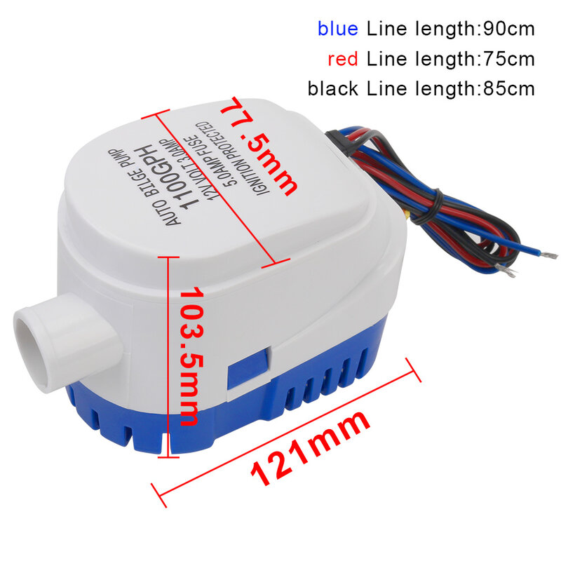 1pc Water Pump 12V Automatic Boat Bilge Pump Electric 1100GPH Boat Accessories Marine 12 Volt Submersible Seaplane Houseboat