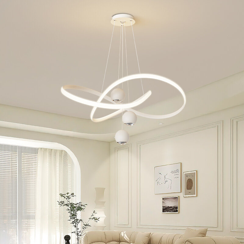 Plafonnier LED Suspendu au Design Nordique Moderne et Simple, Luminaire Décoratif d'Nik, Idéal pour un Salon, un Bar ou un Restaurant