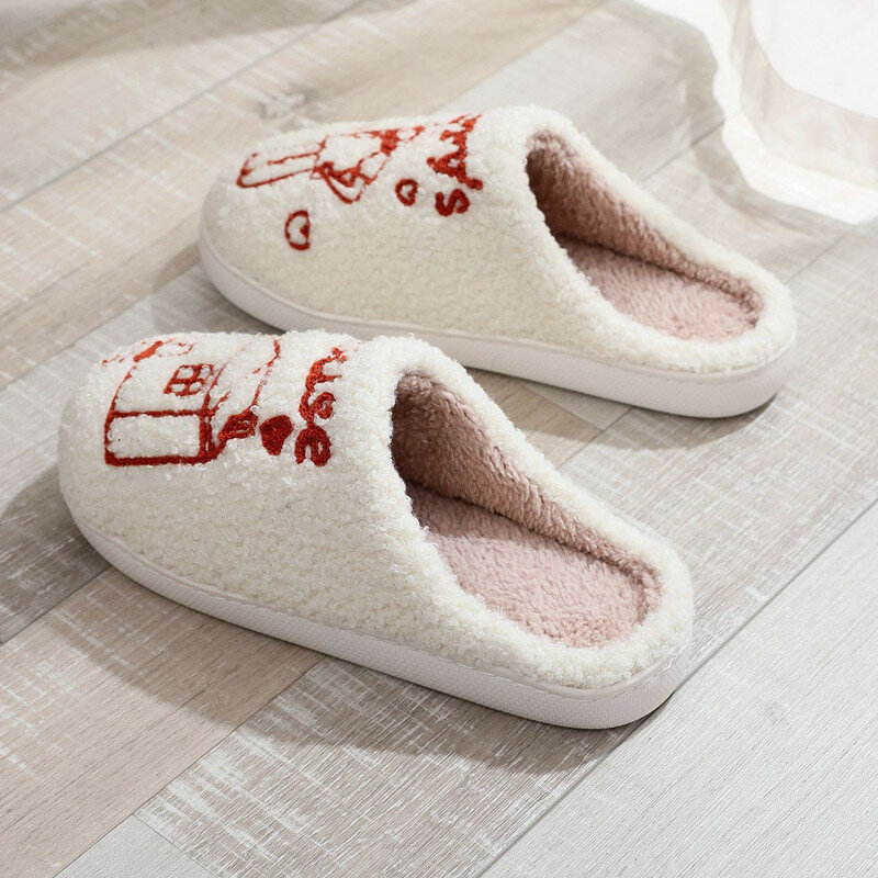 Women's Plush Slippers European American Idol Harry's House Cotton Slippers 2024 Winter New Warm Home Couple Shoes Indoor Shoes
