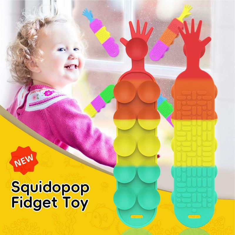 Sensory Fidget Toys Squid Pop Fidget Toy Portable Squeeze Toy Pressure Relief Finger Press Wristband For Kids And Adults