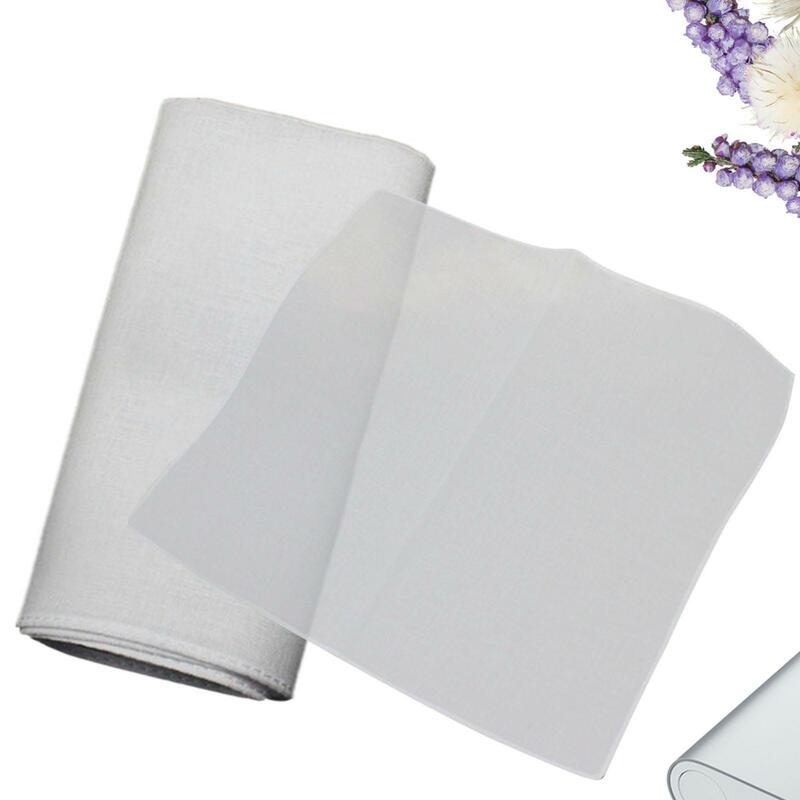 Pañuelos blancos puros para manualidades hechas a mano, 10 piezas, 42S
