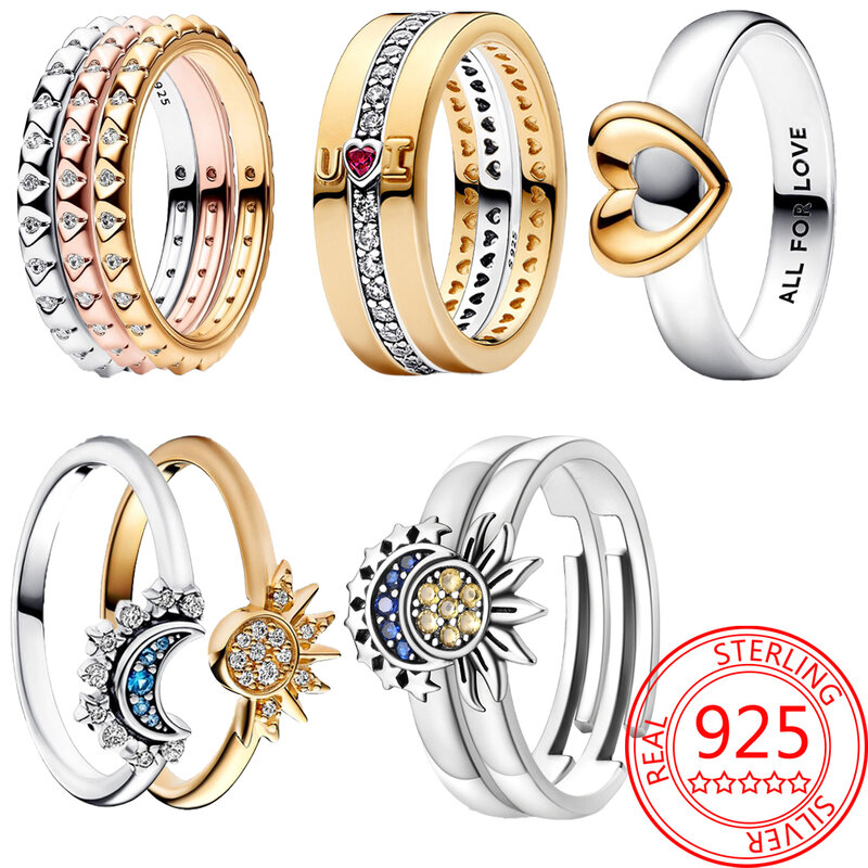 Senza tempo 925 Sterling Silver Lovers & sisters Sun Love Ring romantico incontri gioielli che espongono amore