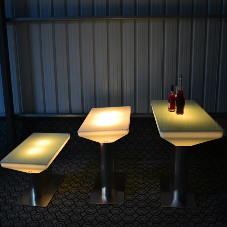 LED Luminous Wine Table Color Focus Decor Bar Party Colorful Square Desk Unit Furniture Seat Bartending Tables