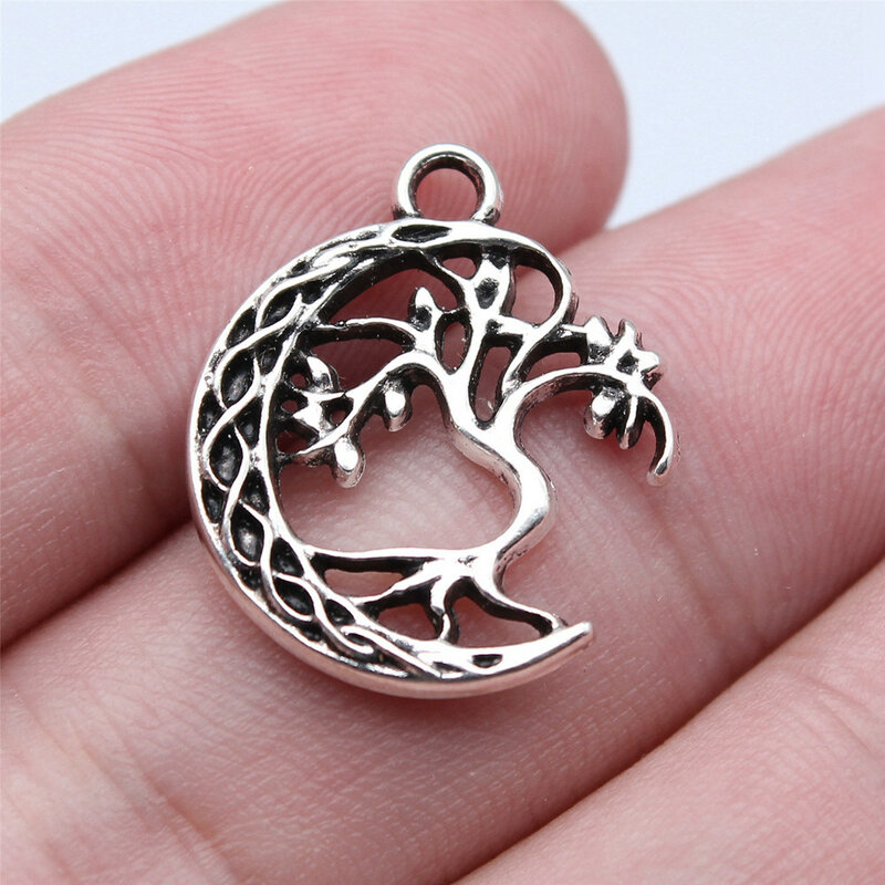 Decoration Half Moon Tree Charms Accessories For Jewelry 18x22mm 10pcs