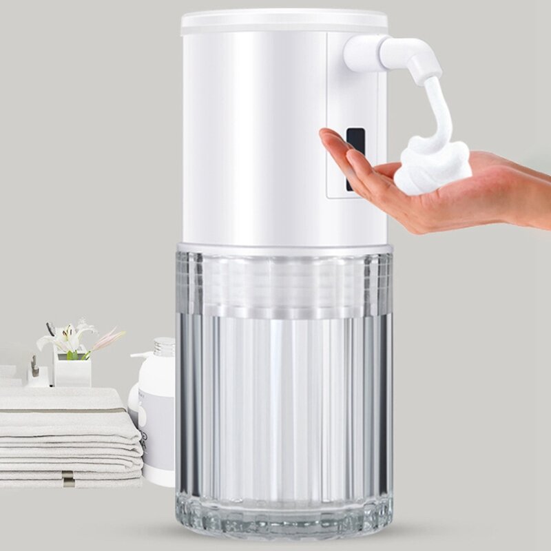 Dispensador automático de jabón, dispositivo recargable sin contacto, para encimera de baño, fácil de instalar, 350Ml