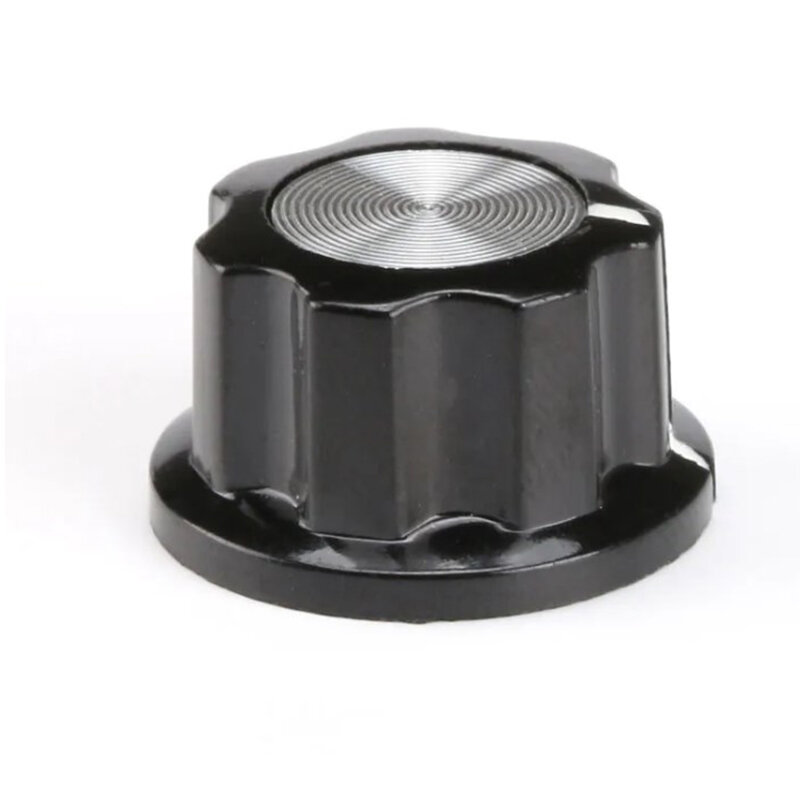 50pcs Skirted Knob A01 For Standard Pots Black Diameter 20mm Height 11mm Hole Diameter 6mm For Potentiometer