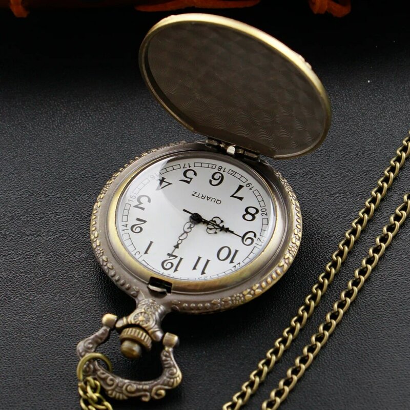 Strumento antincendio in bronzo Vintage Steam Punk orologio da tasca al quarzo da uomo e da donna collana di gioielli decorativi generali regalo