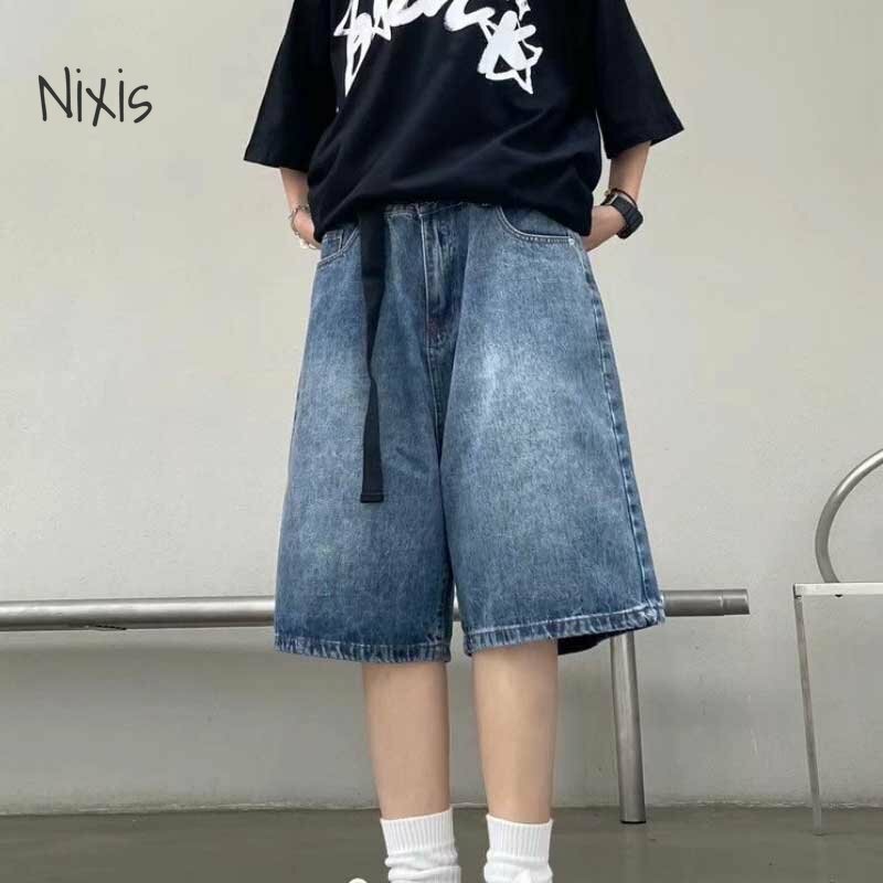 Pantalones vaqueros cortos de pierna ancha para mujer, ropa de calle a la moda, estilo Retro, Y2k, talla grande, novedad de verano