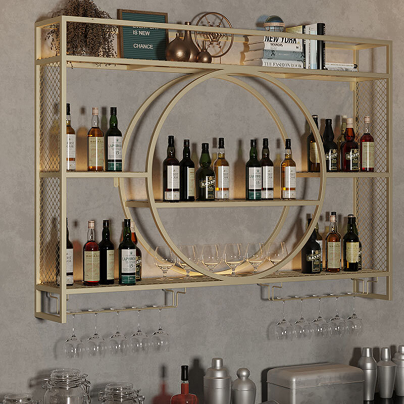 Золотой винный шкаф, европейская полка, декоративное оформление, внутренняя стойка для виски, вина, кухонная мебель Mobiletto, мебель для бара