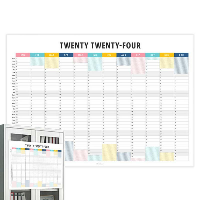 2024 Kalender für Wandwand kalender Task Organizer Jahres kalender und Jahres planer zur Organisation von Arbeit und Leben für die Familie