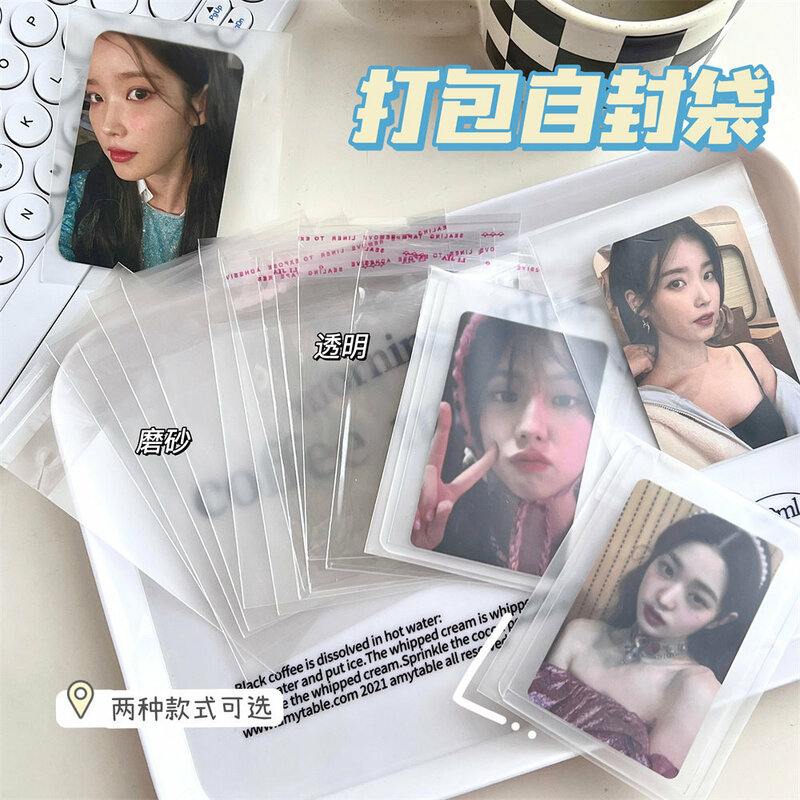 Protecteur de carte photo transparent coréen pour idole coréenne, manchon transparent, porte-carte photo, 13x8cm, 100 pièces