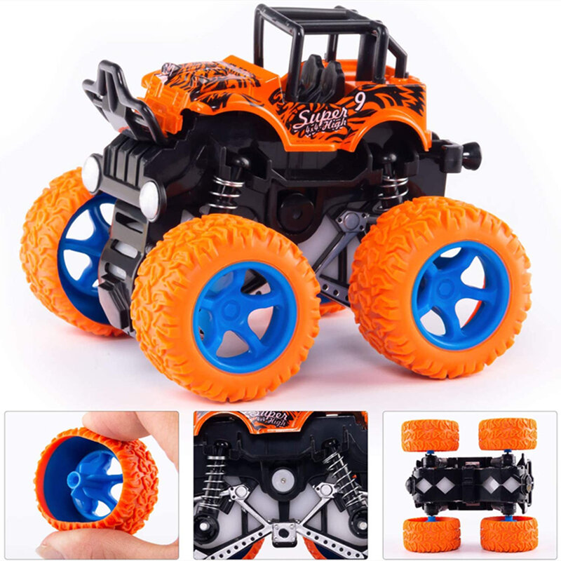 Coche monstruo de juguete para niños, vehículo de tracción en las cuatro ruedas, coche de inercia, dinosaurio, regalo para niños y niñas