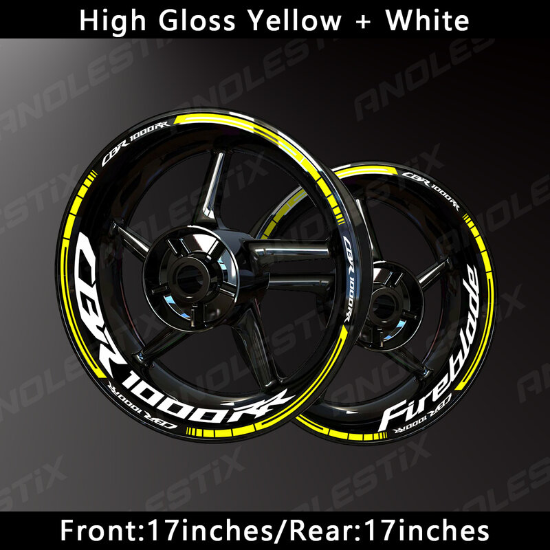 AnoleStix Reflective Motorcycle Wheel Sticker Hub Decal Rim Stripe Tape For Honda CBR 1000RR Fireblade 2018 2019 2020 2021 2022