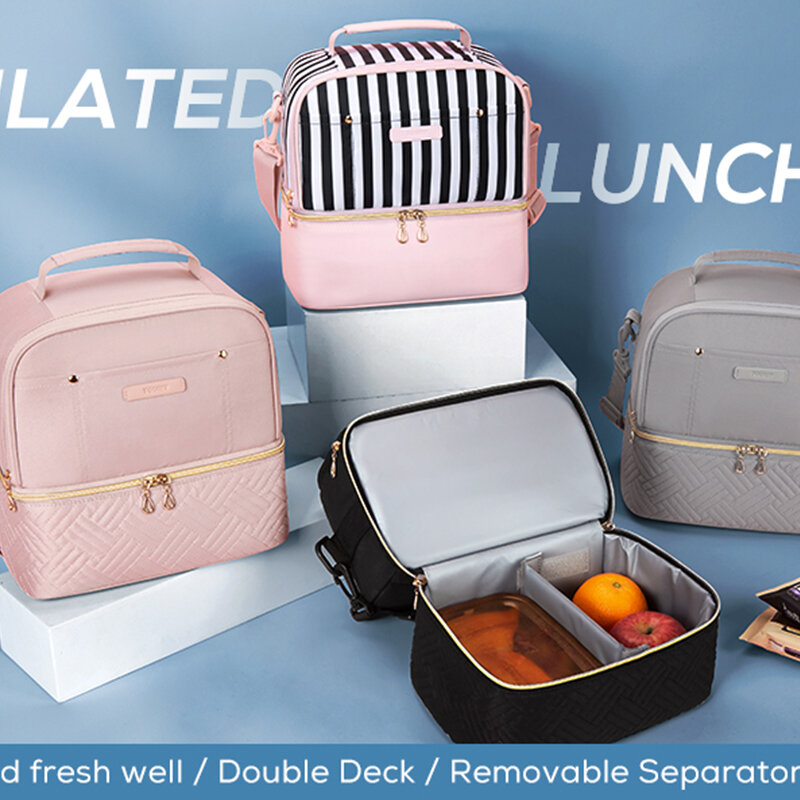 Sac à lunch thermique portable pour femmes, sacs isothermes pour pique-nique, étui isotherme, boîte à lunch étanche durable pour les écoliers