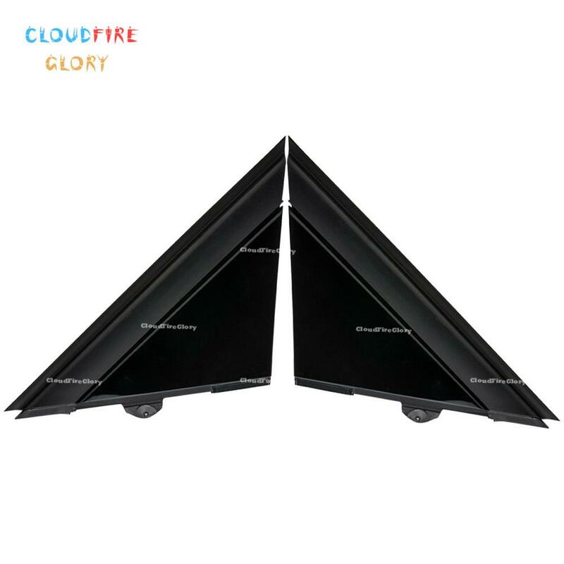 Cloudfireglory 1sh17kx7aa 1sh16kx7aa par esquerda & direita vista lateral miror triângulo placa guarnição plástico preto para fiat 500 2012-2019