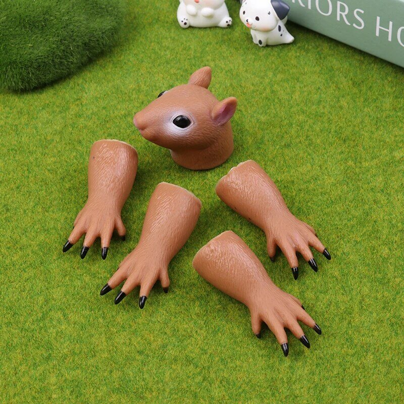 One Set Squirrel Finger Hand Puppet Novelty Toys For Kids Birthday Party Cosplay Plaything Gift
