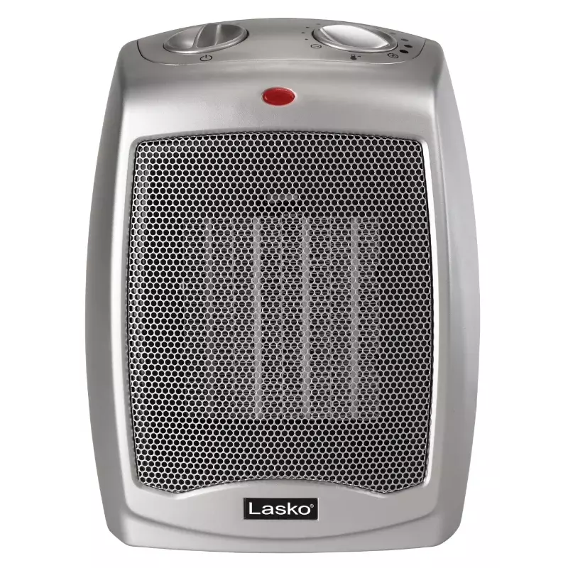 1500W Electric Ceramic Space Heater with Adjustable Thermostat, 754200, Silver