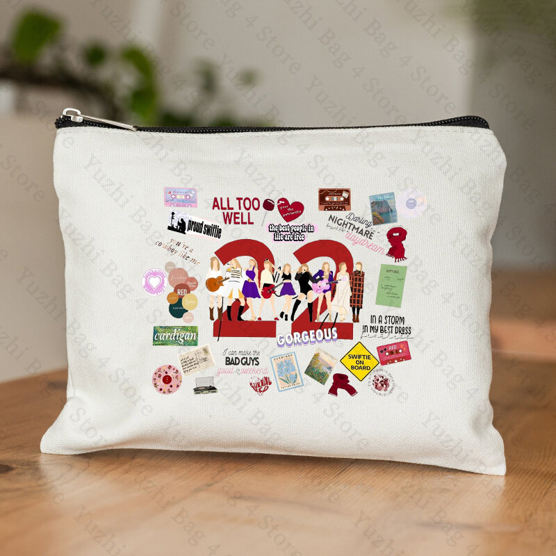 The Ears Tour Pattern Cosmetic Bag Female Makeup Bags Toiletry Pouch Pencil Case Taylor Merch Storage Bag with Zipper