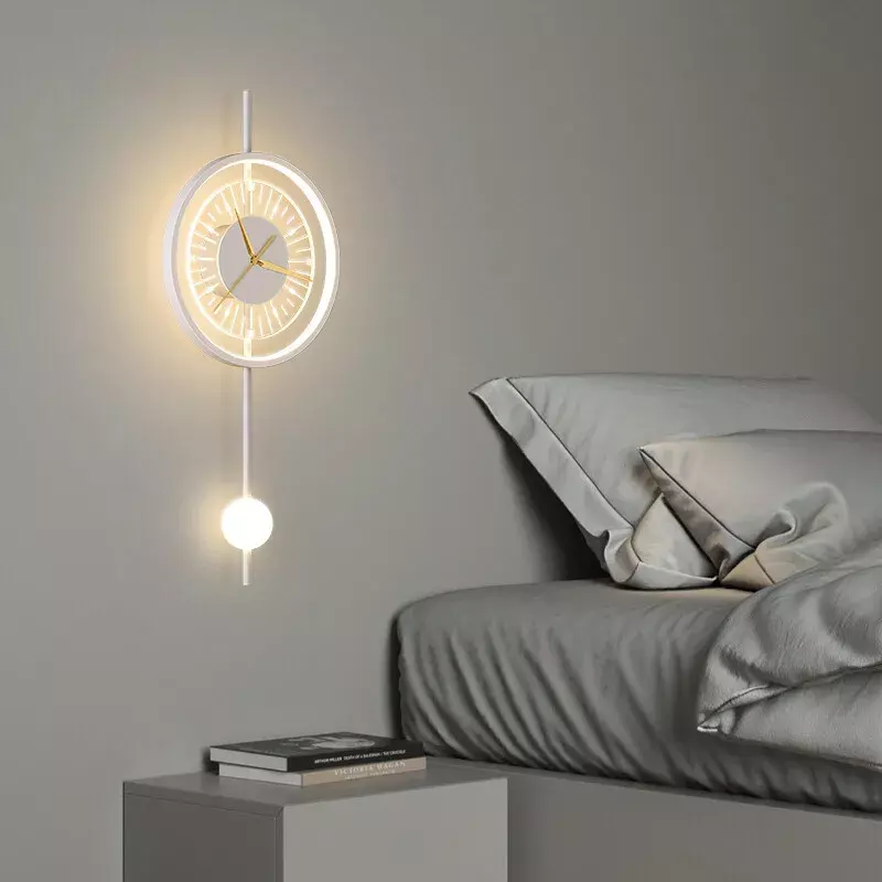 Moderne Led Wandlamp Klok Schans Voor Slaapkamer Bed Woonkamer Gangpad Portiek Gang Home Decor Verlichtingsarmatuur Glans