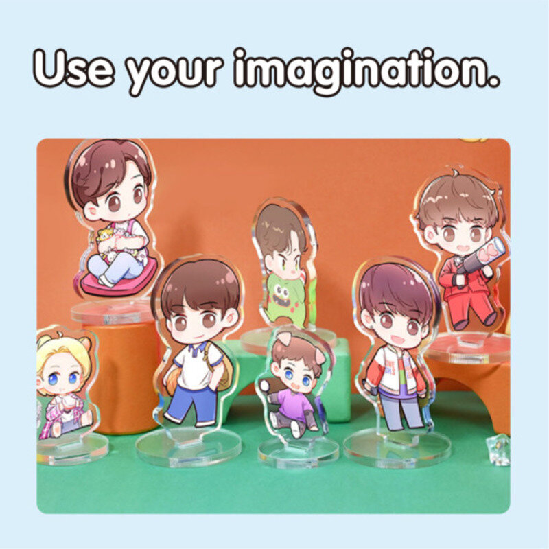 Supporto acrilico personalizzato figurina Anime cartone animato figura Standees portachiavi personalizzato foto doppio lato stampa tabellone rivestito