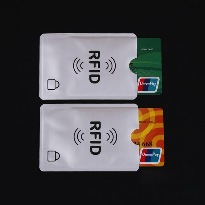 Tarjetero Anti-Escaneo para tarjetas de identificación, 10 piezas, RFID, protector, bolsa, billetera