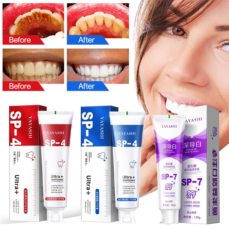 معجون أسنان بروبيوتيك SP-4 ، اشراق ، تبييض ، حماية اللثة ، التنفس النقي ، الفم ، تنظيف الأسنان ، الصحة ، العناية بالفم
